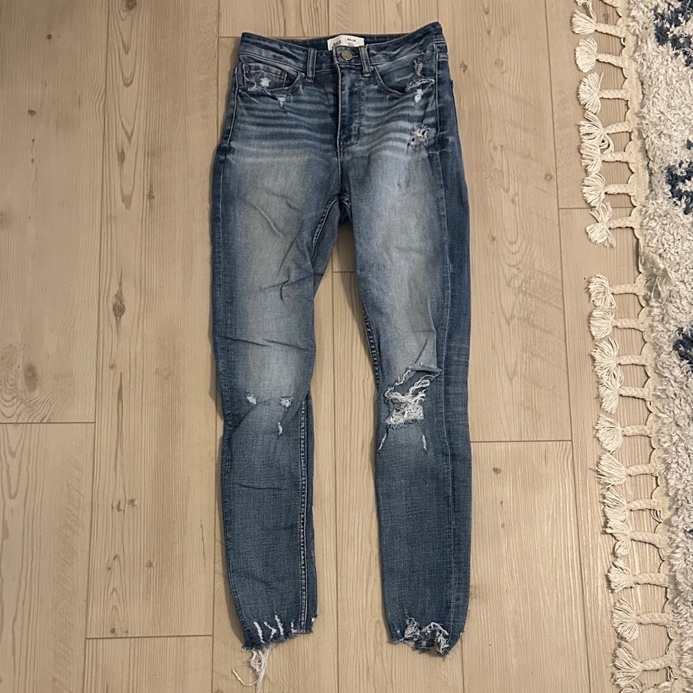 BKE Women's Distressed Skinny Jeans - Dark Blue - size 26